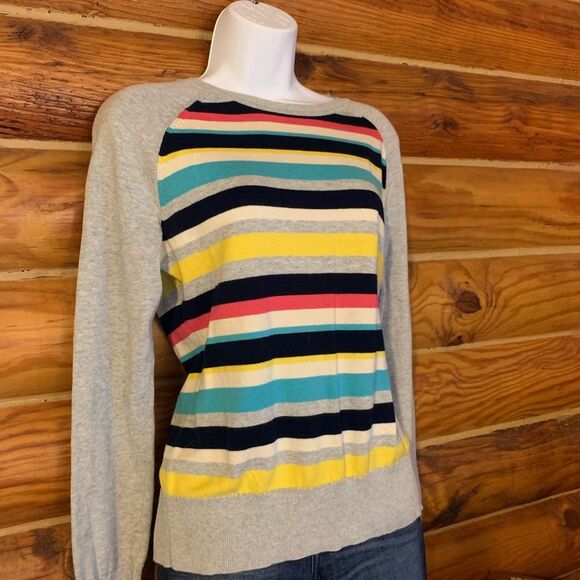 Chaps Multicolored Striped Preppy Crewneck Sweater Medium - Picture 3 of 7